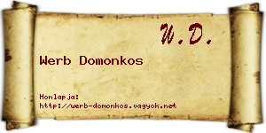 Werb Domonkos névjegykártya
